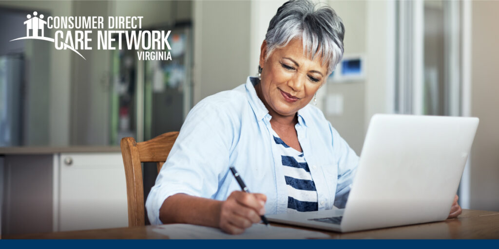 Women on her laptop attending a webinar